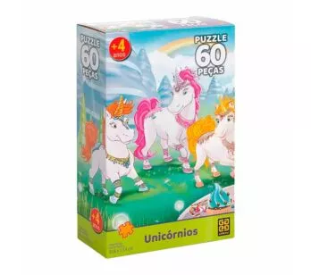 Quebra-Cabeça Infantil - 60 Peças - Unicórnios - Grow