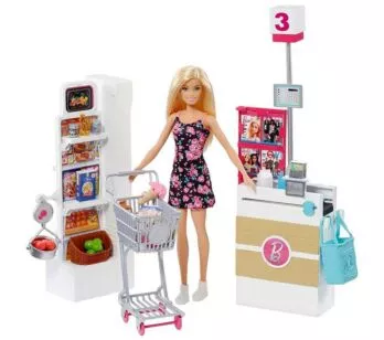 Conjunto e Boneca - Barbie - Supermercado de Luxo - 25 Peças - Mattel