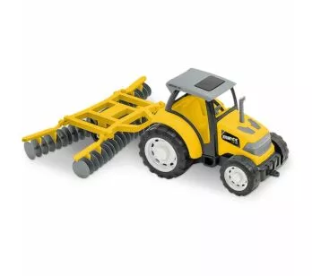 Trator Roda Livre - Maxx Trator - Arado - Amarelo - Usual Brinquedos