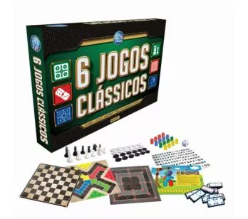 Kit Jogos de Tabuleiro - 6 Jogos Clássicos - Pais e Filhos