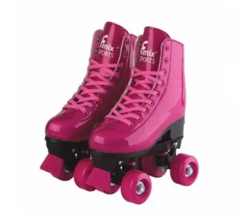Patins Rosa Roller Skate Glitter Ajustável 39 a 42 - Fenix