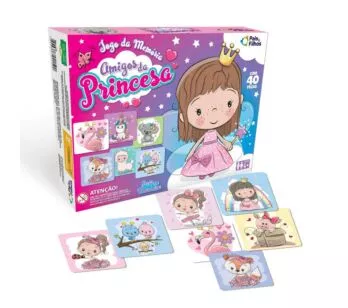 Jogo da Memória Amigos da Princesa - 40 Peças - Pais e Filhos