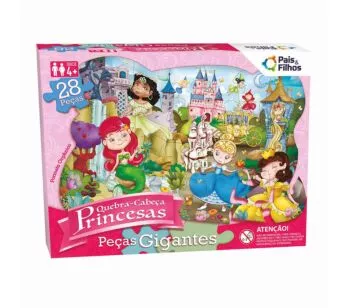 Quebra-Cabeça Gigante Infantil - 28 Peças - Princesas - Pais e Filhos