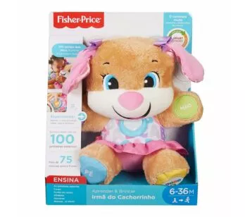 Pelúcia Interativa - Aprender e Brincar - Sis - Cachorrinha - Fisher-Price