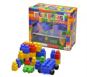 Blocos de Montar - Mega Bricks - 48 Peças - Pais e Filhos
