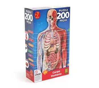 Quebra-Cabeça - 200 Peças - Corpo Humano - Grow