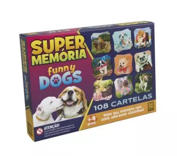 Jogo da Memória - SuperMemória - Funny Dogs - 108 Cartelas - Grow