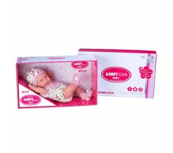 Boneca Bebê com Macacão e Babador - Reborn Anny Doll Baby - Cotiplás