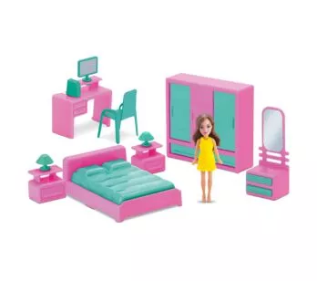 Mini Quarto Infantil com Boneca - Judy Home - Samba Toys
