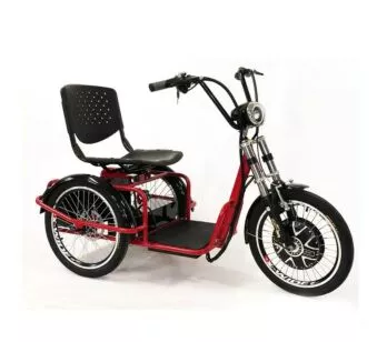 Triciclo Elétrico Lithium Freio a Disco com Ré Farol e Alarme Fox Vermelho - Duos Bike