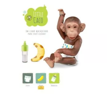 Boneco com Acessórios - Macaquinho Little Caco - OMG Kids