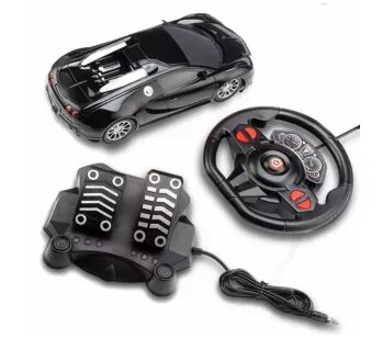 Carro Racing Control Midnight - Volante e Pedal - Preto - Multikids