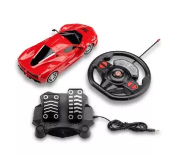 Carro Racing Control Speed X - Volante e Pedal - Vermelho - Multikids