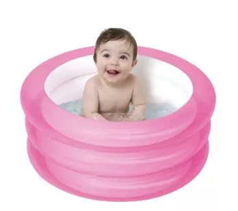 Banheira Inflável Redonda - 80 Litros - Rosa - Mor 