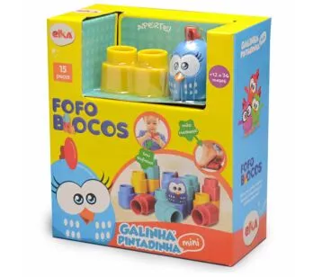 Blocos de Montar - Fofo Blocos - Galinha Pintadinha Mini - 15 Peças - Elka