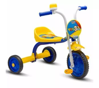 Triciclo Infantil - Aro 5 - You 3 Boy - Amarelo e Azul - Nathor