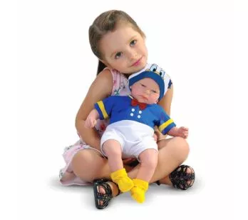 Boneca Bebê - Classic Dolls Disney - Recém Nascido - Pato Donald - Roma
