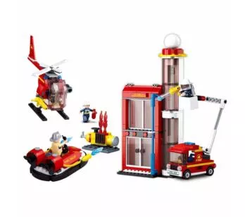 Blocos de Montar - Cubic - Bombeiro - Torre de Bombeiro - 425 pcs - Multikids