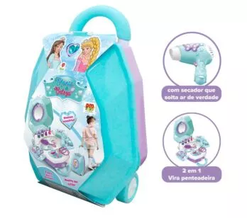Conjunto Infantil - 2 em 1 - Maleta Mania de Beleza - Princesas - DM Toys