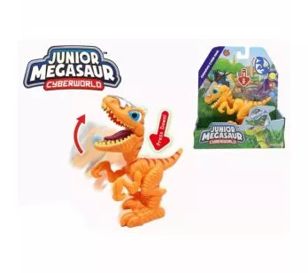 Mini Figura - Junior Megasaur Cyberworld - T-Rex - Amarelo - Fun Divirta-se