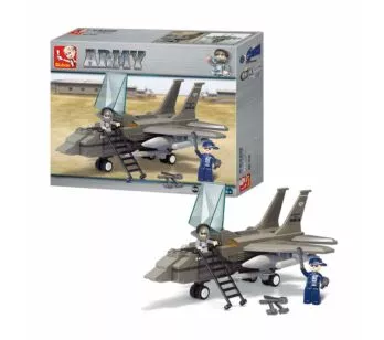 Blocos de Montar - Exército - Força Aérea - Jato de Combate F15 - 142 pcs - Multikids