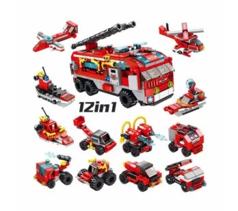 Blocos de Montar - 12-1 - Cubic - City Bombeiro - Brigada de Incêndio - 558 peças - Multikids