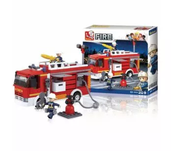 Blocos de Montar - Bombeiro - Caminhão de Bombeiro com Hidrante - 343 pcs - Multikids