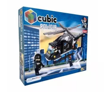 Blocos de Montar - Polícia - Helicóptero de Combate - 219 pcs - Multikids