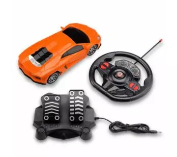 Carro Racing Control Nitro - Volante e Pedal - Laranja - Multikids