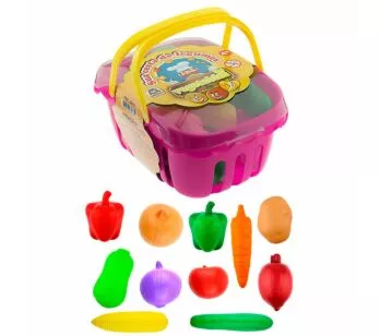 Kit Comidinha Infantil - Vegetables - Sua Cesta de Legumes - Rosa - Braskit