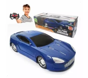 Carrinho de Controle Remoto - Ultra Carros - Azul - 6 Funções - Polibrinq 