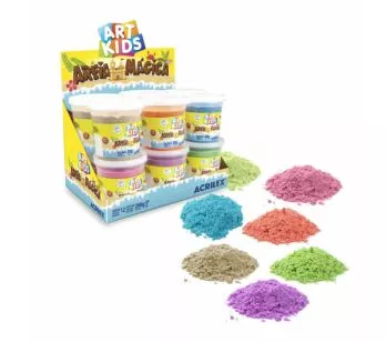 Kit Massinha de Modelar - Art Kids - Areia Mágica - 12 Potes - Acrilex