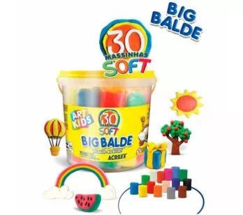 Massinha de Modelar - ART KIDS - Soft - Big Balde - 30 Massinhas - Acrilex