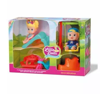 Boneco e Boneca Bebê - Little Dolls - Coleção Super Playground - Divertoys