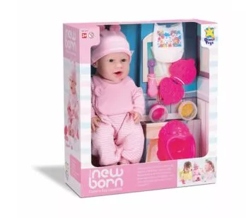 Boneca de Vinil - Diver New Born - Come e Faz Caquinha - - Divertoys