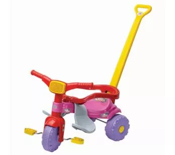 Triciclo com Haste - Turma da Mônica - Tico-Tico Mônica - Magic Toys