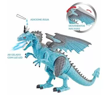 Figura Eletrônica - Robô - Thorn - O Dragão de Gelo - Polibrinq 