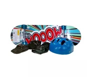 Skate Infantil Iniciante com Kit Proteção - PoooW - Fenix Brinquedos