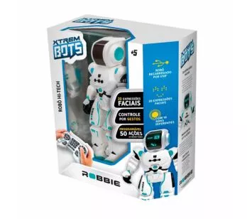 Figura Eletrônica - Xtrem Bots Robô - Robbie - 50 Ações - Fun Divirta-se