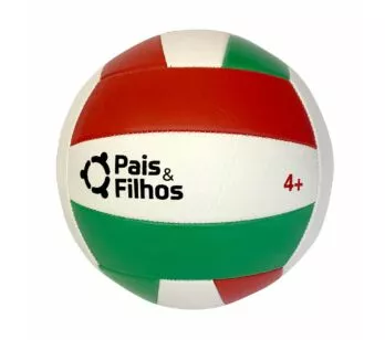 Bola de Vôlei - Tamanho Oficial - Verde e Vermelha - Pais e Filhos