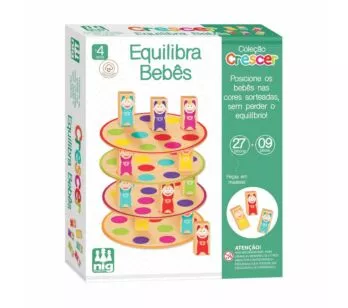Jogo de Equilíbrio - Madeira - Crescer - Equilibra Bebês - Nig Brinquedos