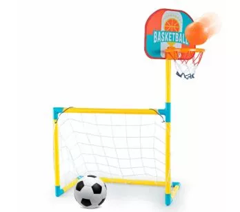 Mini Trave e Tabela - 2 em 1 - Mega Sport - Futebol e Basquete - Toyng