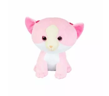 Pelúcia Infantil - 21 cm - Gatinha Cabeça - Rosa - Anjos Baby