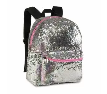Mochila de Costas Escolar - Clio Girls - 2 em 1 - Paetê - Lantejoulas - Clio Style