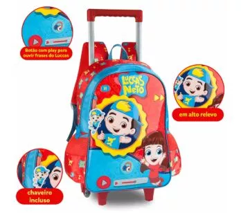 Mochila Infantil de Rodinhas - Luccas Neto - Luccas e Gi - Clio Style