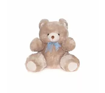 Pelúcia Infantil - 28 cm - Urso Dengo - P - Areia - W.U. Bichos de Pelúcia