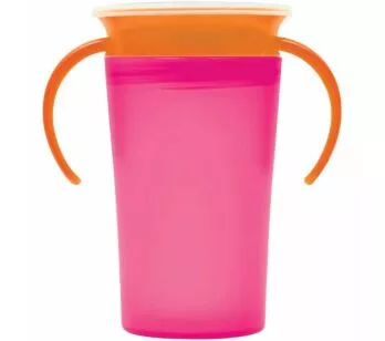 Copo de Treinamento 360 Bebê - Alça Removível - 260ml - Rosa - Buba