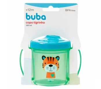 Copo de Treinamento Bebê - 180ml - Tigrinho - Verde - Buba