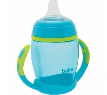 Copo com Bico e Alça Removível para Bebê - 250ml - Azul - Buba