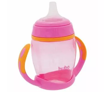 Copo com Bico e Alça Removível para Bebê - 250ml - Rosa - Buba